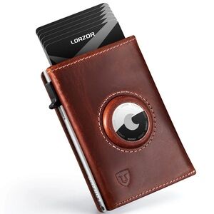 LORZOR Wallet with AirTag Holder + Pop-up Card Case + RFID Blocking